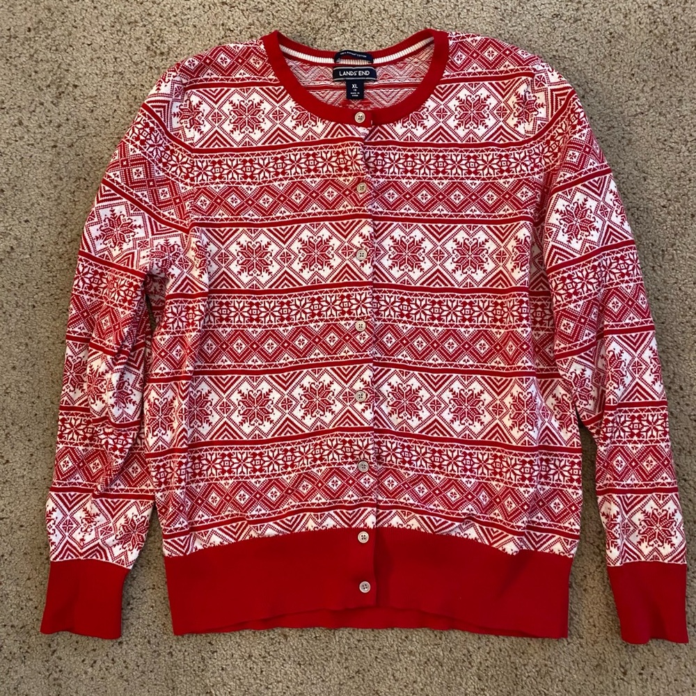 Lands End 100% cotton cardigan